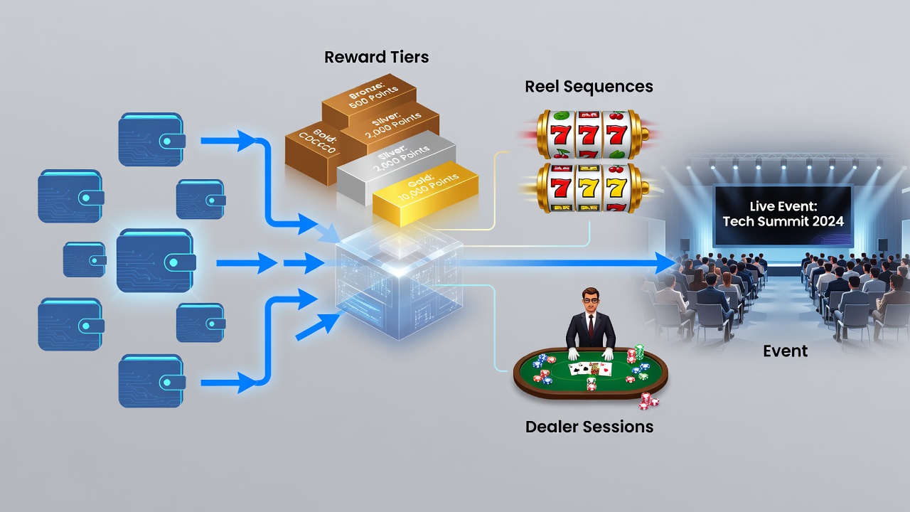 Illustration of cross-device casino sessions where digital wallets sync reward tiers between slots, live dealers, and sports wagers