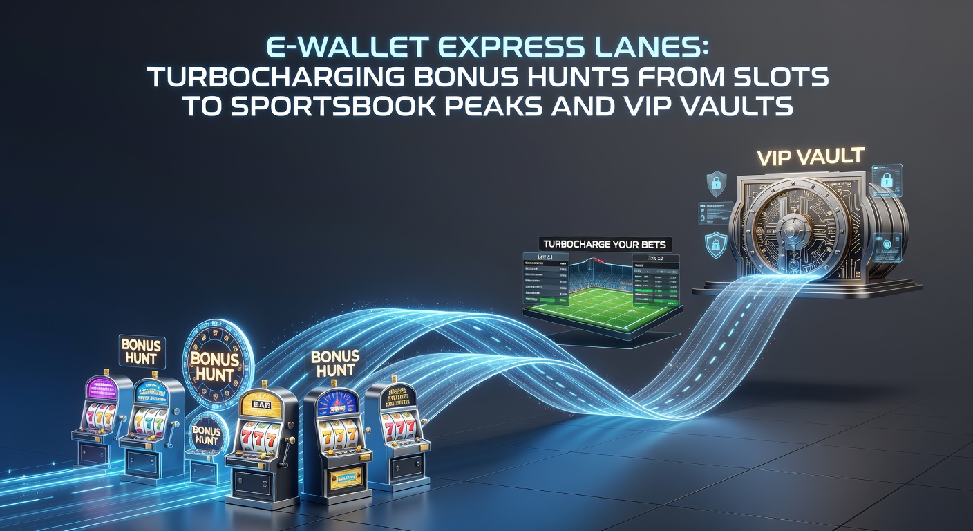 Illustration of e-wallet transactions accelerating a player's progress from basic slots bonuses through sports betting accumulators to VIP tier unlocks with glowing reward icons