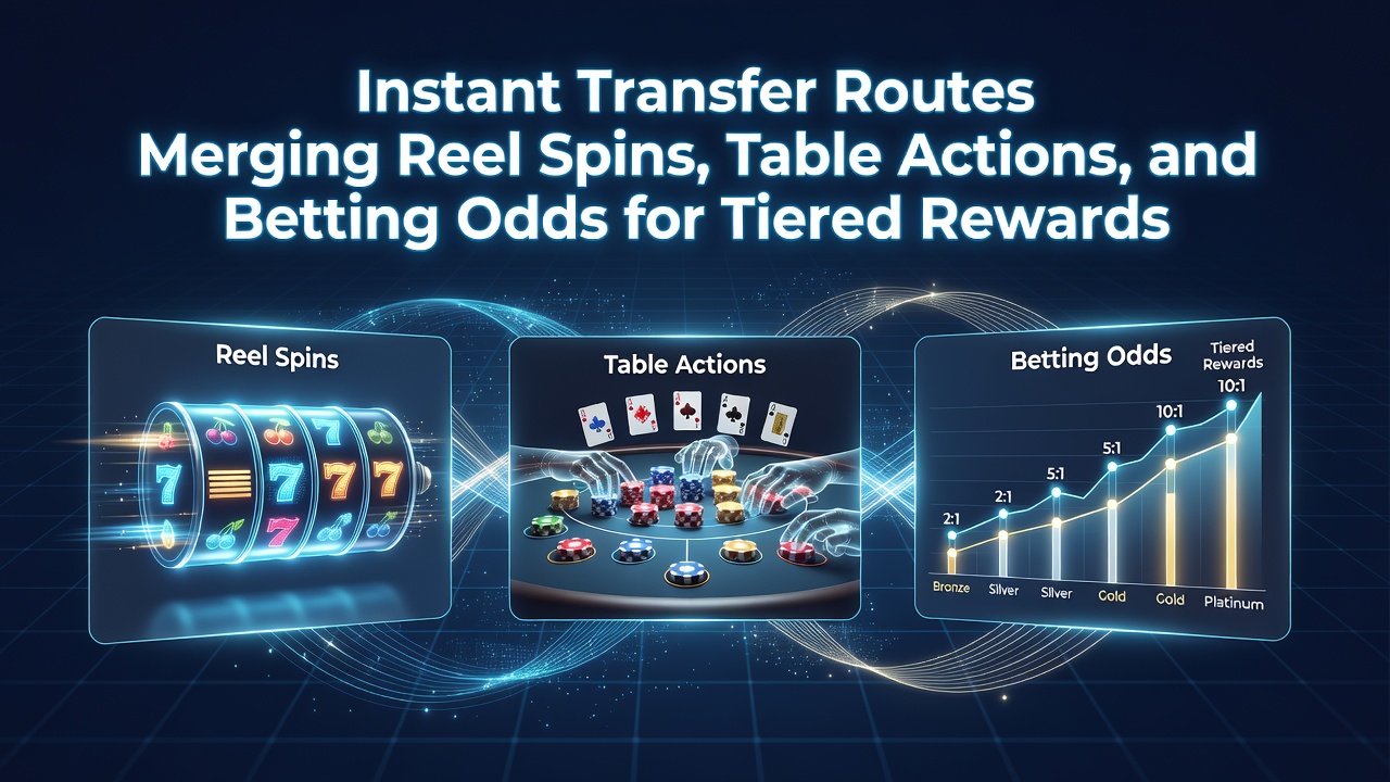 Diagram showing instant transfer routes connecting slot machines, live dealer tables, and sports betting interfaces in a casino app