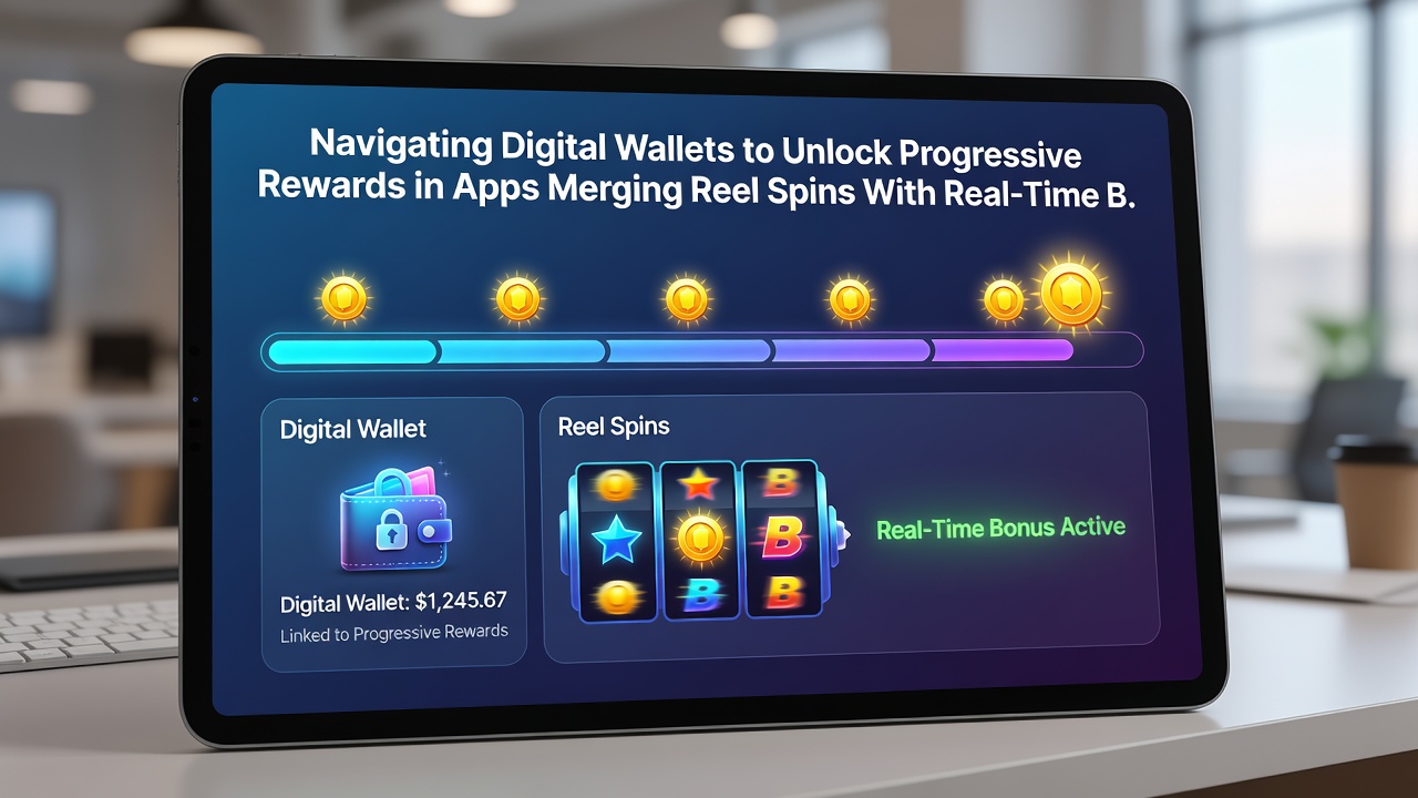 Mobile screen displaying progressive reward tiers synced between slot outcomes and live betting results