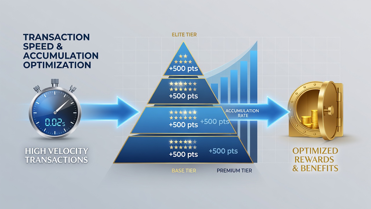Diagram depicting data flow from instant transactions to tier upgrades in membership programs